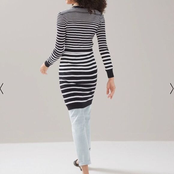 White House Black Market Women's Striped Long Cardigan Sweater Size S - Picture 7 of 7